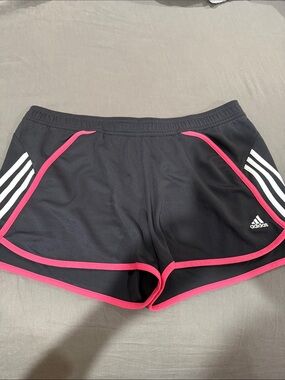 Adidas  Black/Pink/White Athletic Running Shorts Women’s Large NEW!